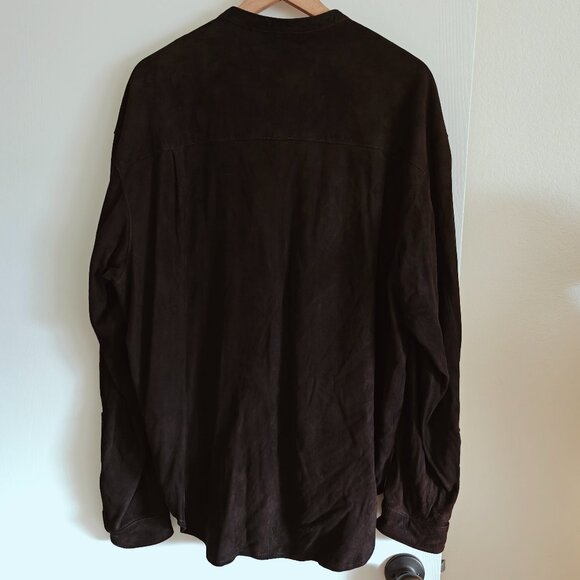 Vintage Golden Bear Suede Leather Oversized Shirt L - Picture 6 of 10